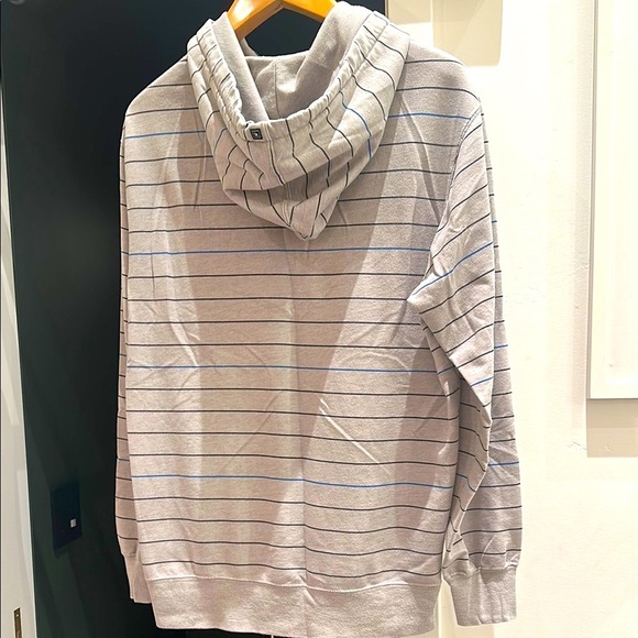 Ripcurl Gray / Blue Zip Up Hoodie Sweatshirt w/ Horizontal Stripes M Medium - Picture 4 of 4